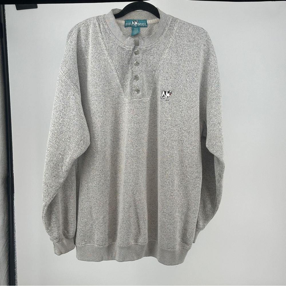 Gray Heather Men's‎ XL Big Dog Henley Sweater